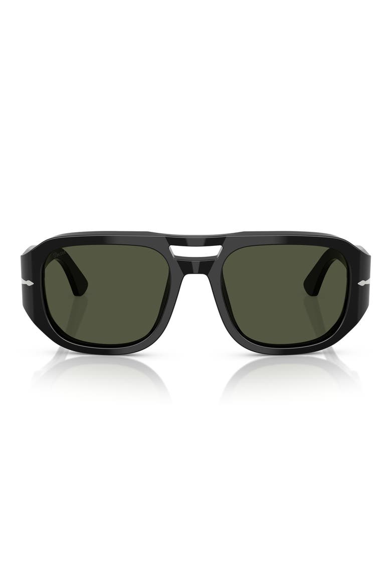 56mm Pilot Sunglasses, Main, color, BLACK/ GREEN