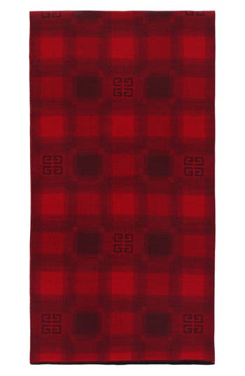 Givenchy Collegial Bonded Wool Scarf In Red