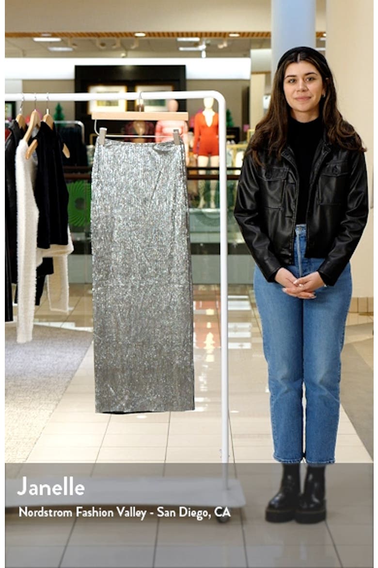 Textured Metallic Maxi Skirt video