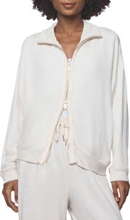 Splendid Supersoft Trim Detail Zip-Up Sweatshirt