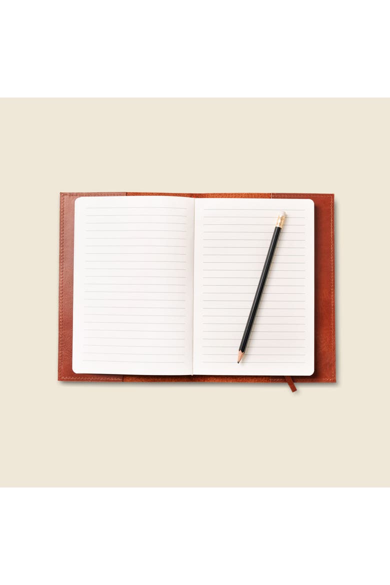 Refillable A5 Leather Journal Cover, Alternate, color, Natural