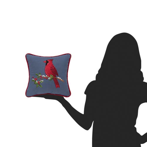 C & F Home C&f Home Christmas Cardinal On Nocturnal Snowy Branch Pillow In Red