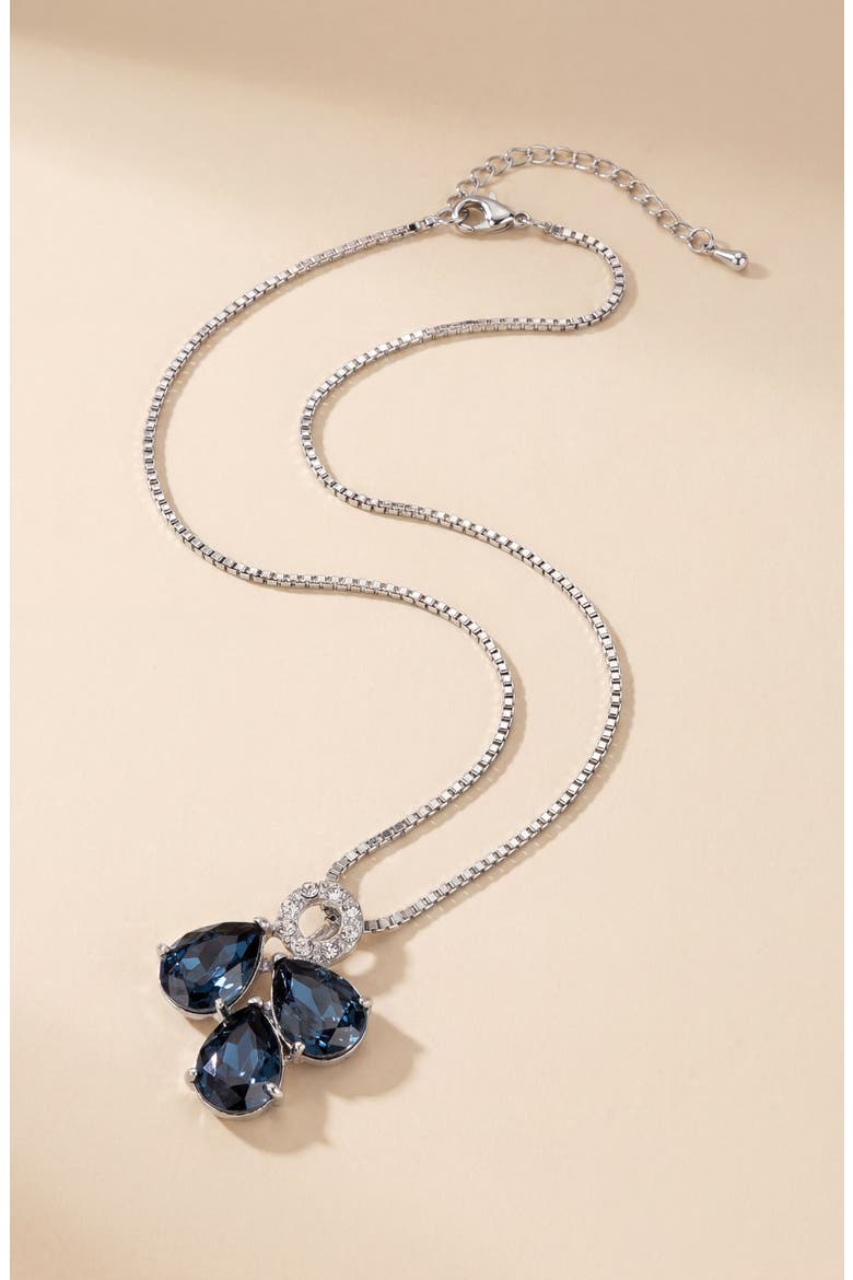 Teardrop Trio Cluster Pendant Necklace, Alternate, color, Sapphire