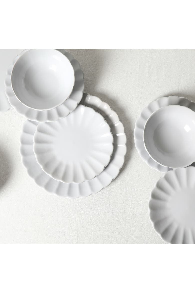 Phoenix Stoneware 12-Piece Dinnerware Set, Alternate, color, White