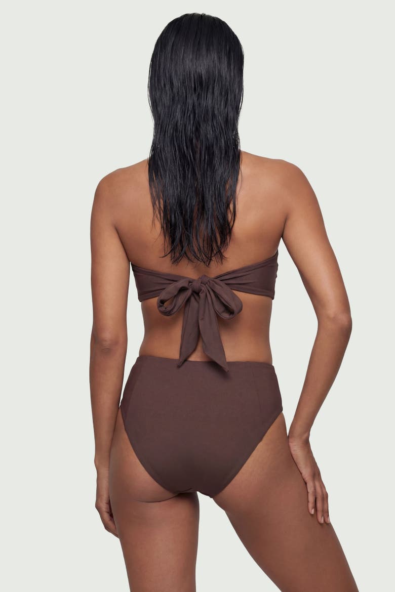 Halterneck Bikini Top, Alternate, color, Chocolate