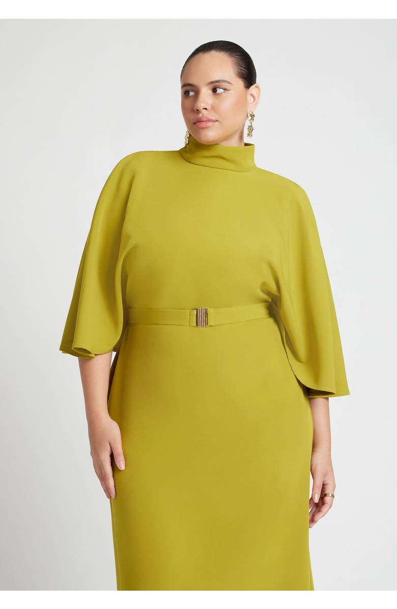 ELOQUII Cape Sleeve Belted Midi Dress, Alternate, color,