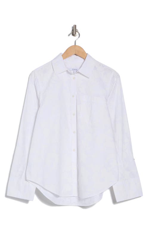 Derek Lam 10 Crosby Wesley Floral Button-up Shirt In White/white