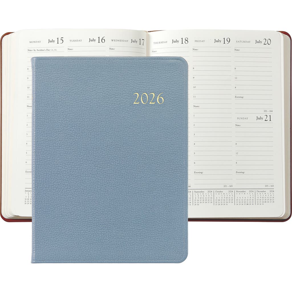 Graphic Image 2026 Leather Desk Diary in Slate Blue  product