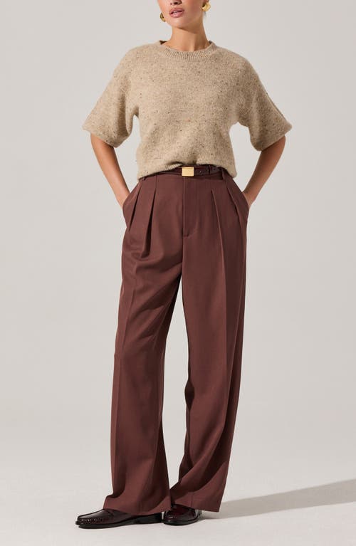 Astr The Label Colette Elbow Sleeve Sweater In Brown