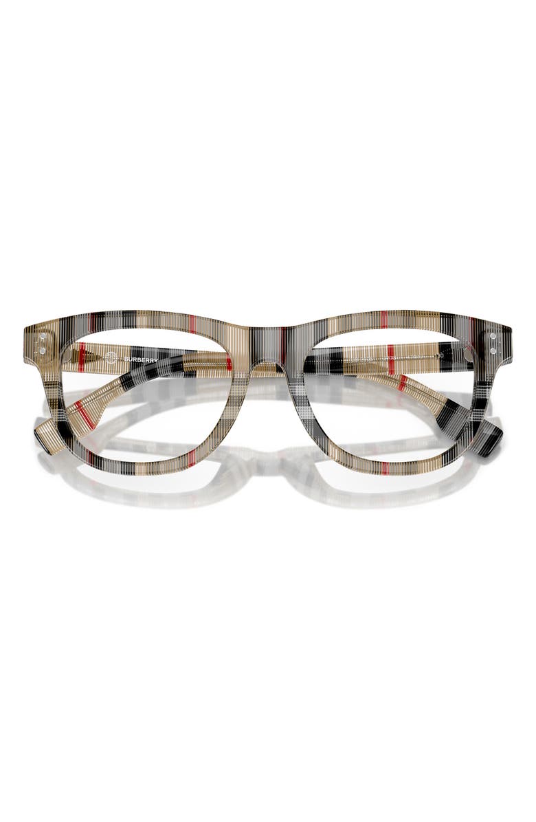 Burberry 45mm Square Optical Glasses, Alternate, color, Vintage Check / Demo Lens