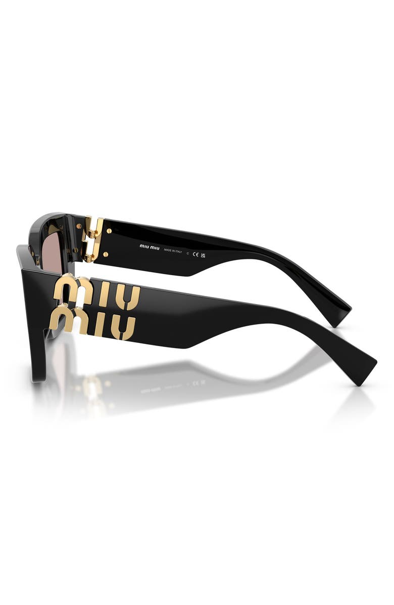 Miu Miu 51mm Gradient Square Sunglasses, Alternate, color, Black / Light Purple Brown