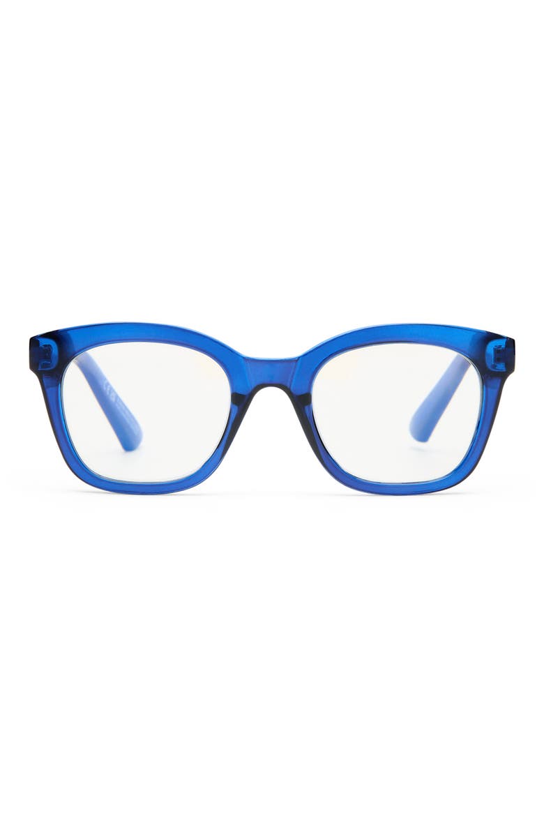 The Beatrix 48mm Square Blue Light Blocking Reading Glasses, Main, color, CRYSTAL INKWELL