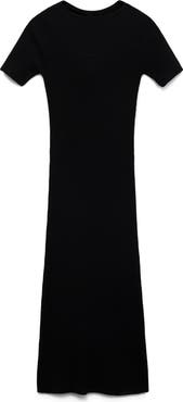 MANGO Keyhole Rib Midi Dress