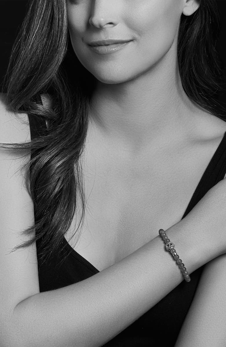 LAGOS Signature Caviar Skull Stone Stretch Bracelet, Alternate, color, 