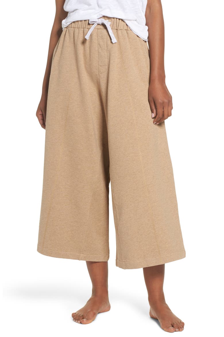 Britt Lounge Culottes, Main, color, TAN MARLE