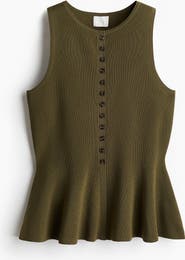 H&M Rib-knit Peplum Waistcoat