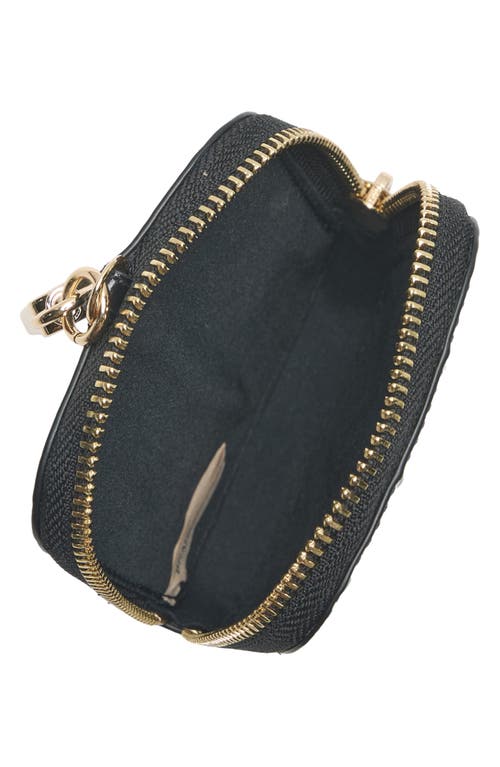 Brahmin Katelynn Croc Embossed Leather Coin Pouch In Black