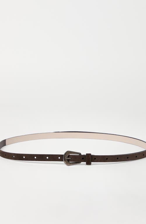 Brunello Cucinelli Suede Slim Western Belt In Multi