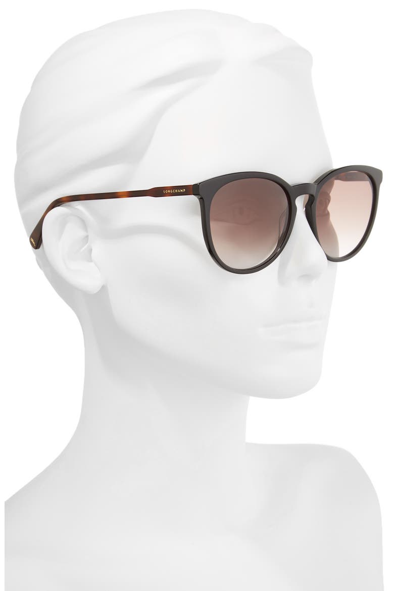 56mm Round Sunglasses, Alternate, color, BLACK/ HAVANA