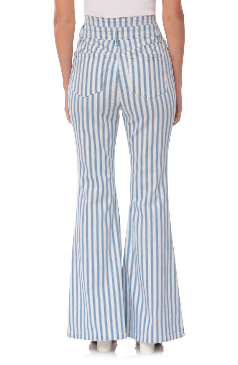 Avec Les Filles Stripe High Waist Super Flare Jeans, Alternate, color, 