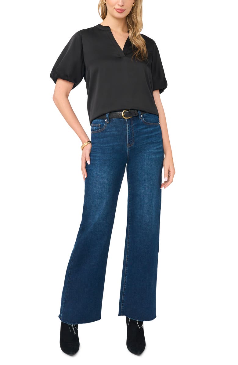 Vince Camuto Puff Sleeve Satin Top, Alternate, color, 
