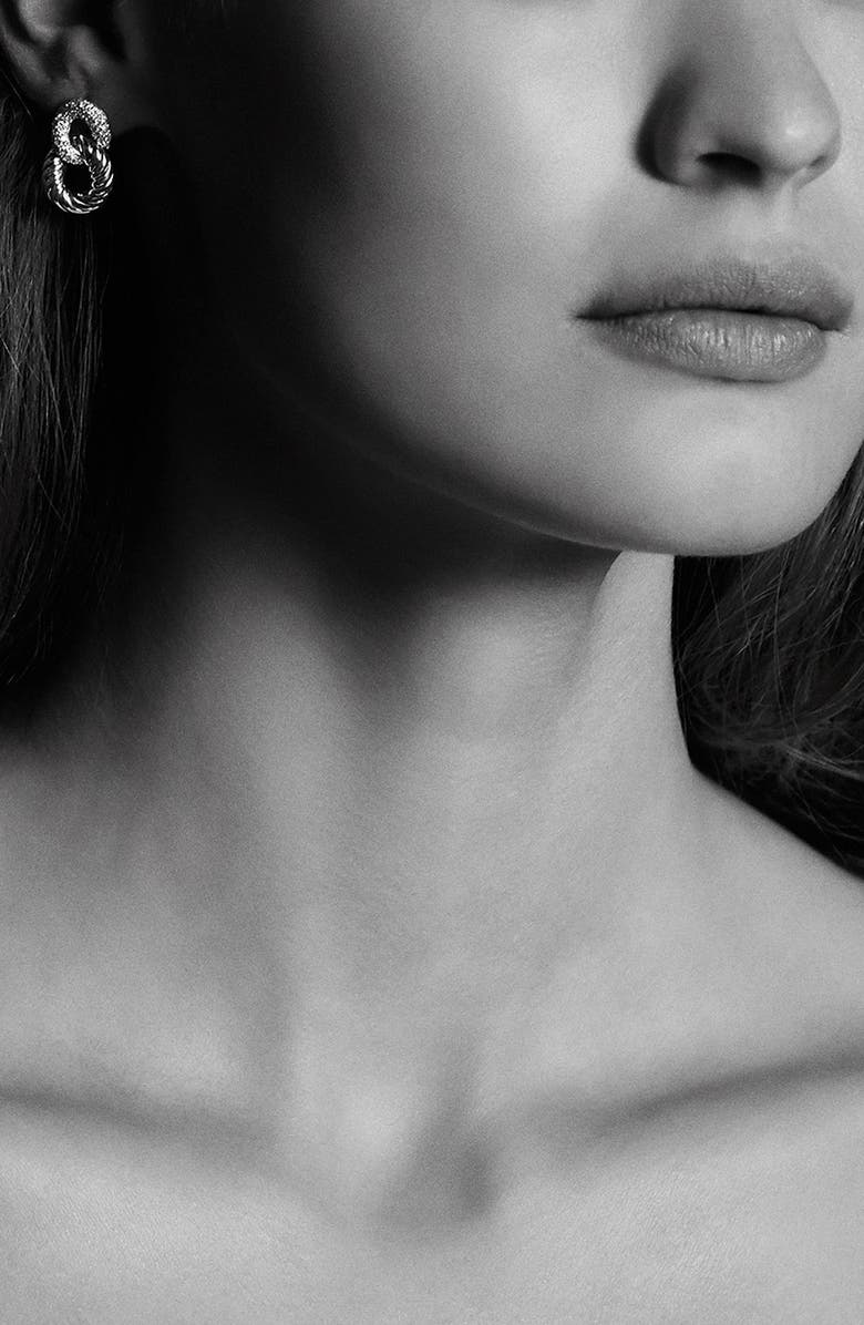 David Yurman Belmont Curb Link Drop Earrings with Diamonds, Alternate, color, 