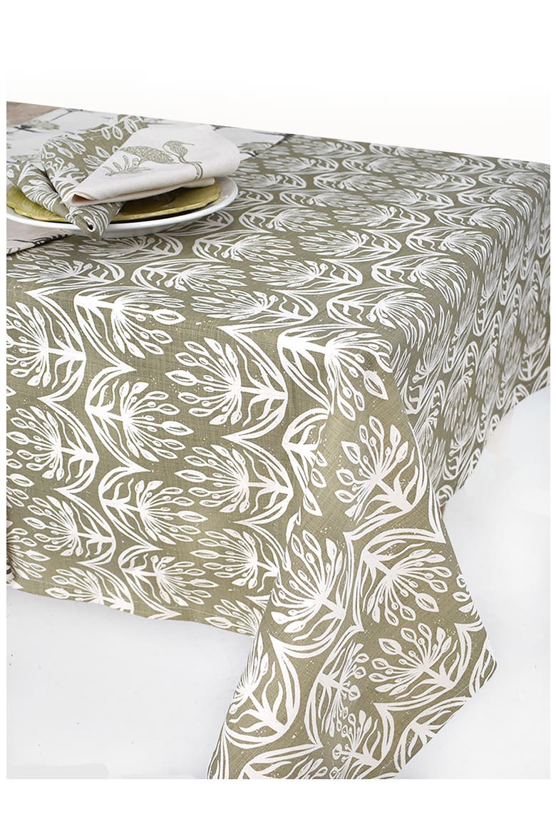 Botanical Tablecloth, Main, color, SAGE
