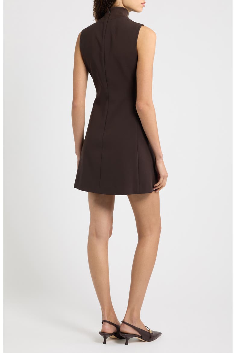 Mock Neck A-Line Dress, Alternate, color, CACAO - DAJ