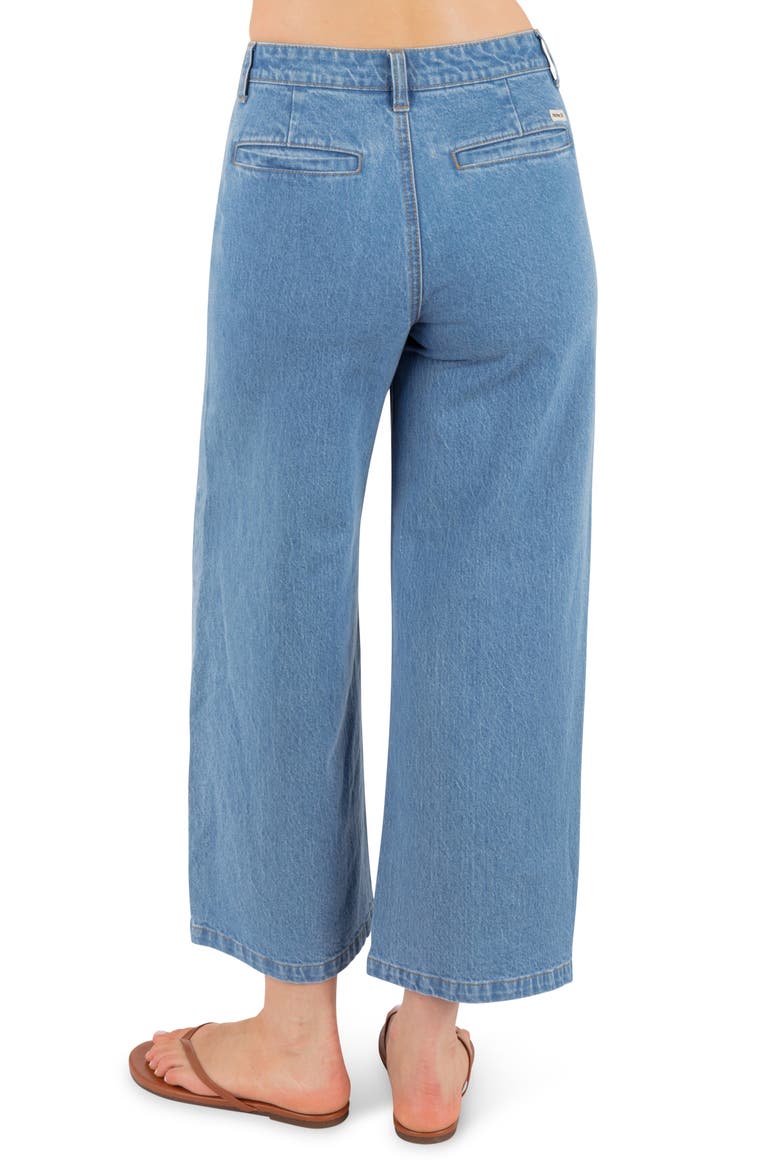 Horizon Patch Pocket Ankle Wide Leg Twill Pants, Alternate, color, 70S BLUE