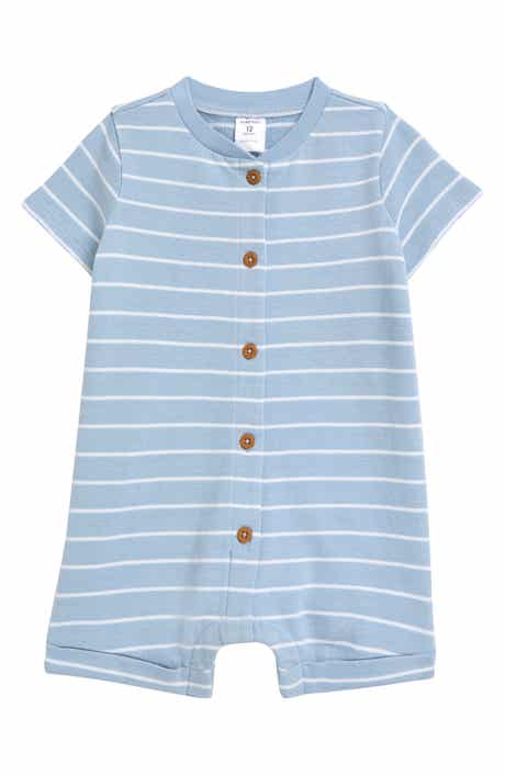 Nordstrom Stripe Button-Up Cotton French Terry Romper