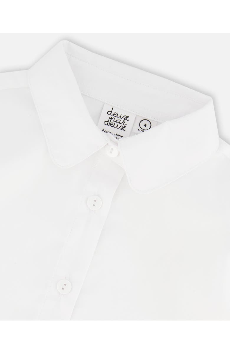 Deux par Deux Little Girl's Long Sleeve Button Front Shirt Off White, Alternate, color,