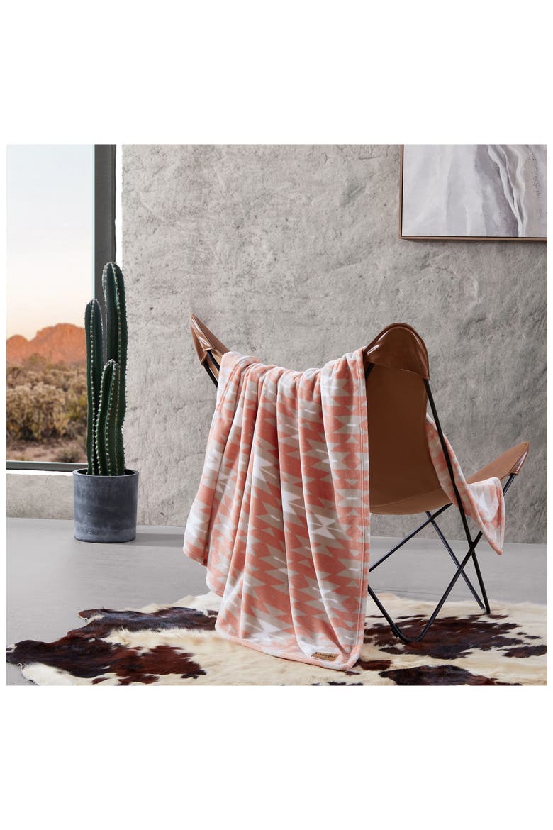 Southwestern Plush Fleece Throw - 50" x 60", Alternate, color, ORANGE