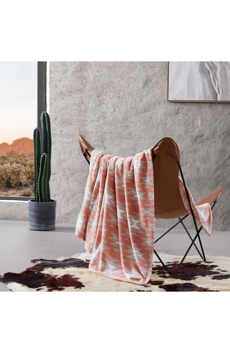 Wrangler Southwestern Plush Fleece Throw - 50" x 60", Alternate, color, Orange