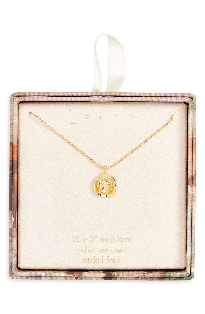 Leith CZ Cowboy Hat Pendant Necklace, Main, color, Clear- Gold