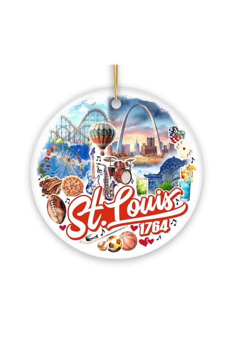 St Louis 1764 Gateway Arch Skyline Round Ornament