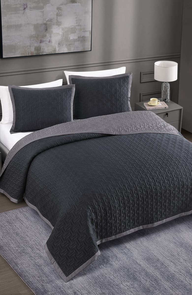 Bebejan Reversible Textured Cotton Sateen Coverlet Set, Alternate, color,