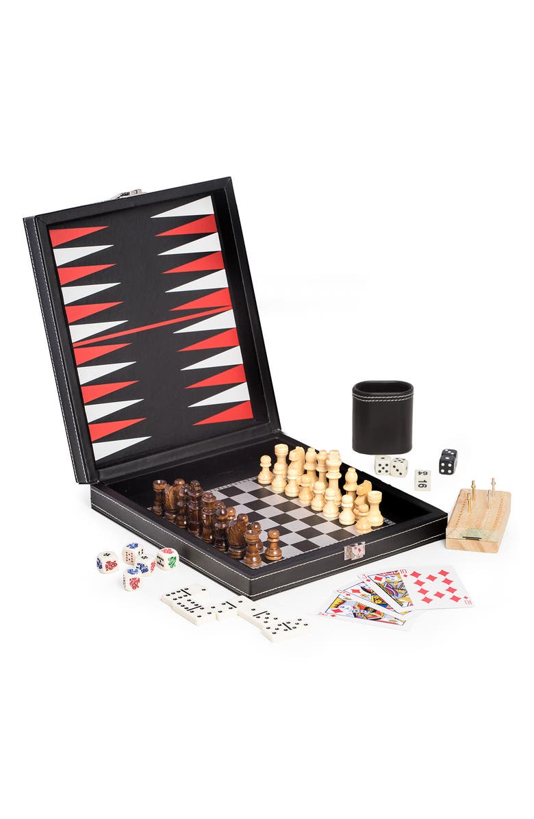 Bey-Berk 5-in-1 Portable Board Game, Main, color, Black