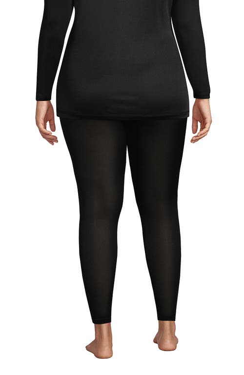 Lands' End Silk Interlock Long Underwear Leggings Pants In Black