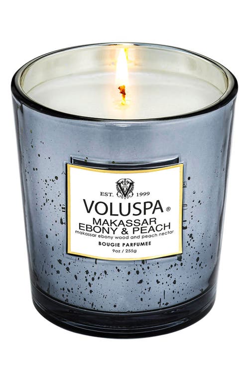 Voluspa Makassar Ebony & Peach Classic Candle In Black
