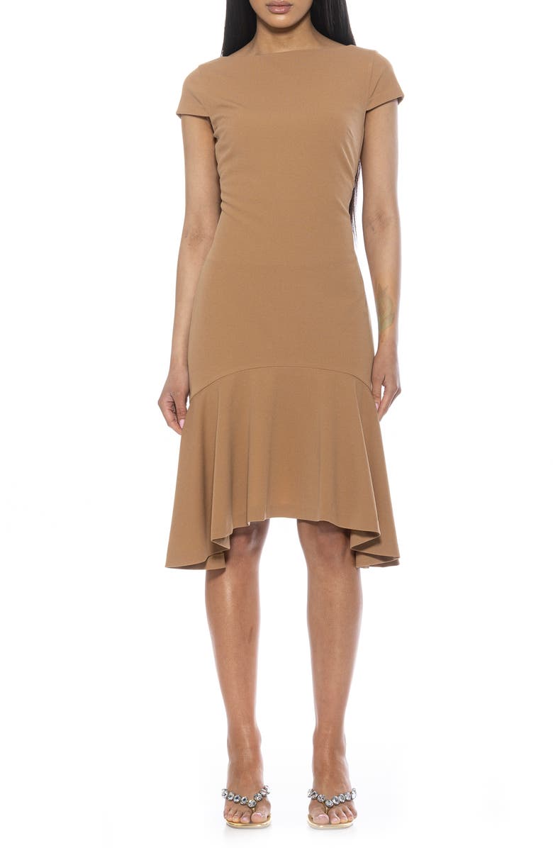 Alexia Admor Renata Cap Sleeve Handkerchief Hem Knit Dress, Main, color, 