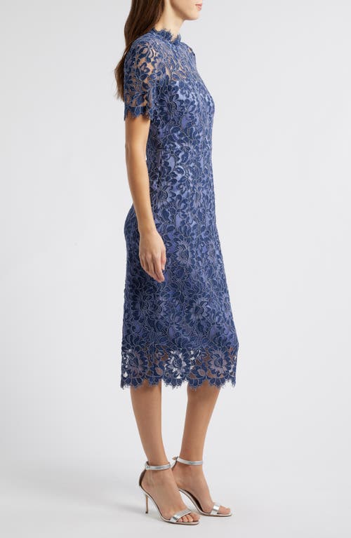 ELIZA J ELIZA J ILLUSION LACE MIDI SHEATH DRESS