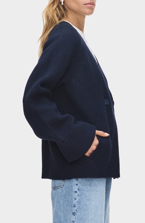 Aligne Hampton Double Breasted Cardigan In Blue