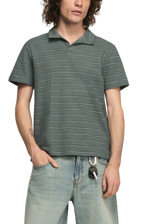 Johnny Collar Stripe Cotton Blend Polo