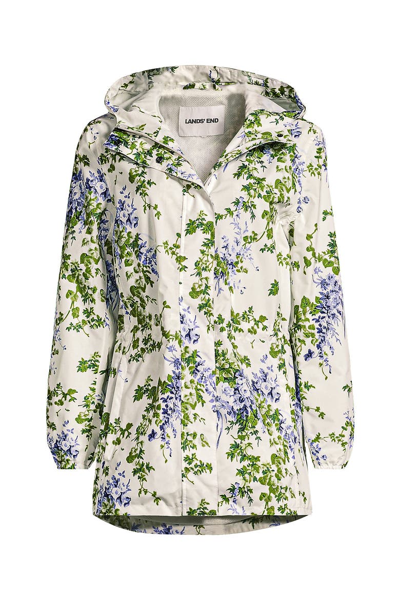 Squall Packable Waterproof Raincoat, Alternate, color, Clear Blue Blooms