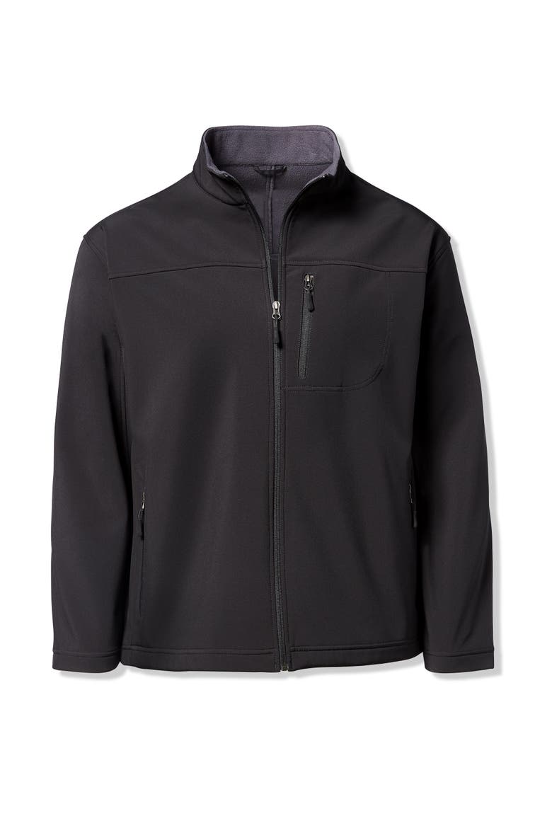 Big & Tall Bonded Fleece Jacket, Alternate, color, BLK CHACOAL