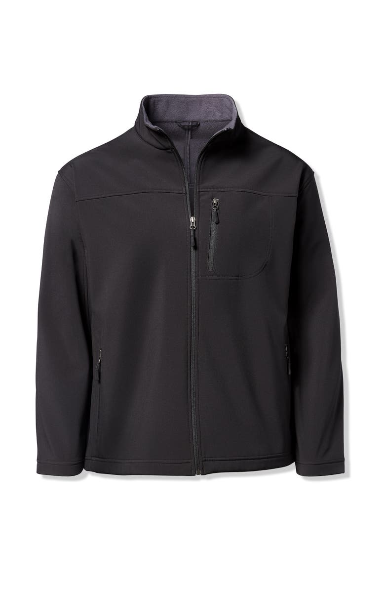 Harbor Bay by DXL Big & Tall Bonded Fleece Jacket, Alternate, color, Blk Chacoal