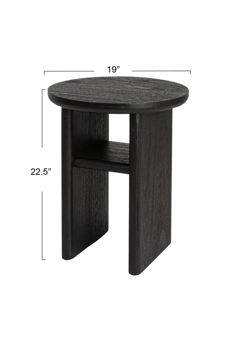 Sturdy Firwood Side Table, Black, Alternate, color, Black
