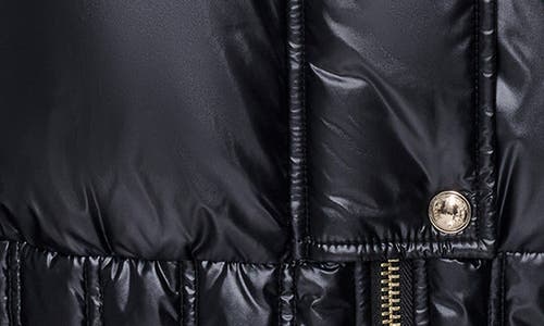 Karl Lagerfeld Paris Crop Puffer Bomber Jacket In Black