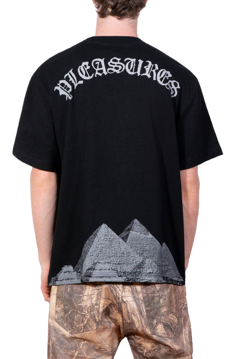 PLEASURES Elevation Heavyweight Cotton Graphic T-Shirt, Alternate, color, Black