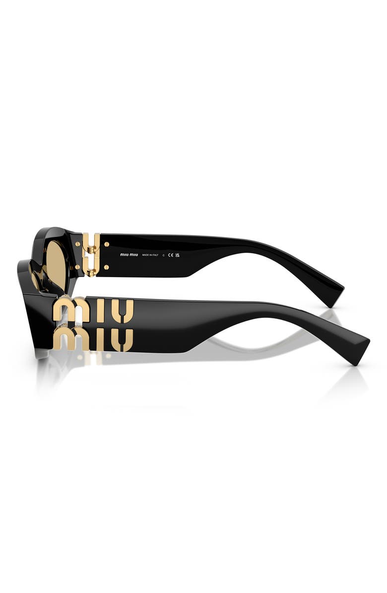 Miu Miu 54mm Rectangular Sunglasses, Alternate, color, Black/ Yellow